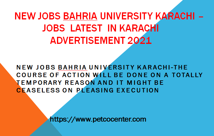 New Jobs Bahria University Karachi