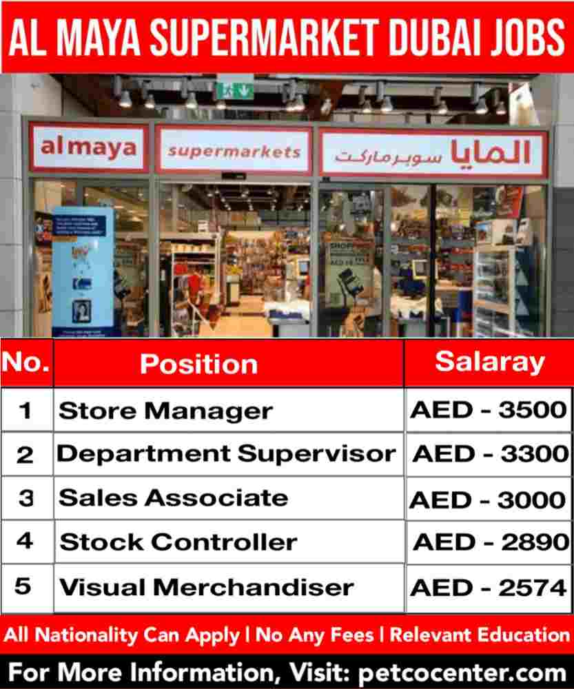Al Maya Supermarket Dubai jobs,